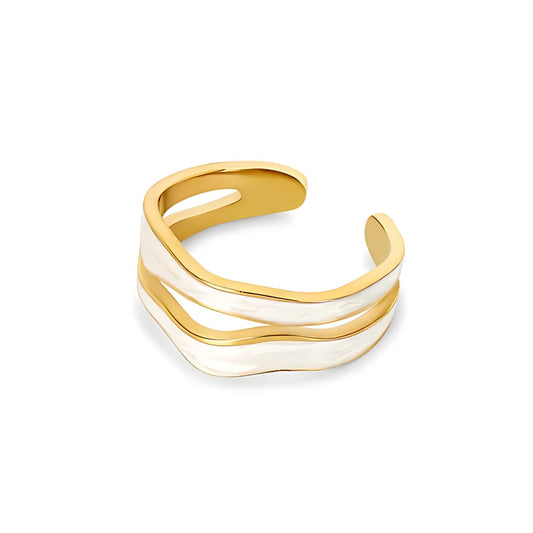 Aurora Asymmetric Adjustable Ring (18K Gold Plated) | Luvesina