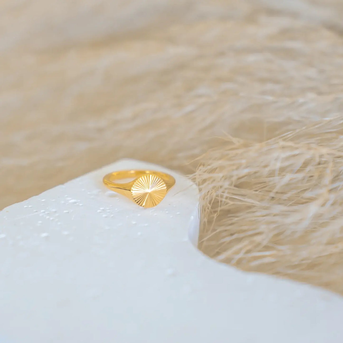 Sun Radiant Minimalist Ring (Gold Plated) | Luvesina