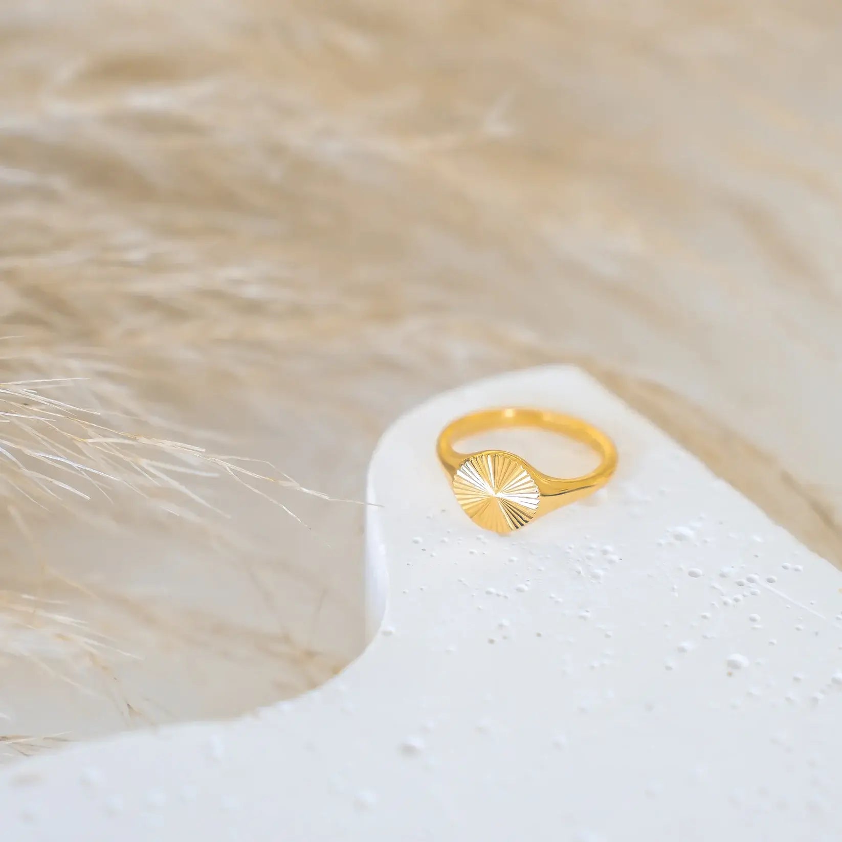 Sun Radiant Minimalist Ring (Gold Plated) | Luvesina