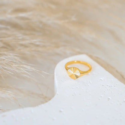 Sun Radiant Minimalist Ring (Gold Plated) | Luvesina