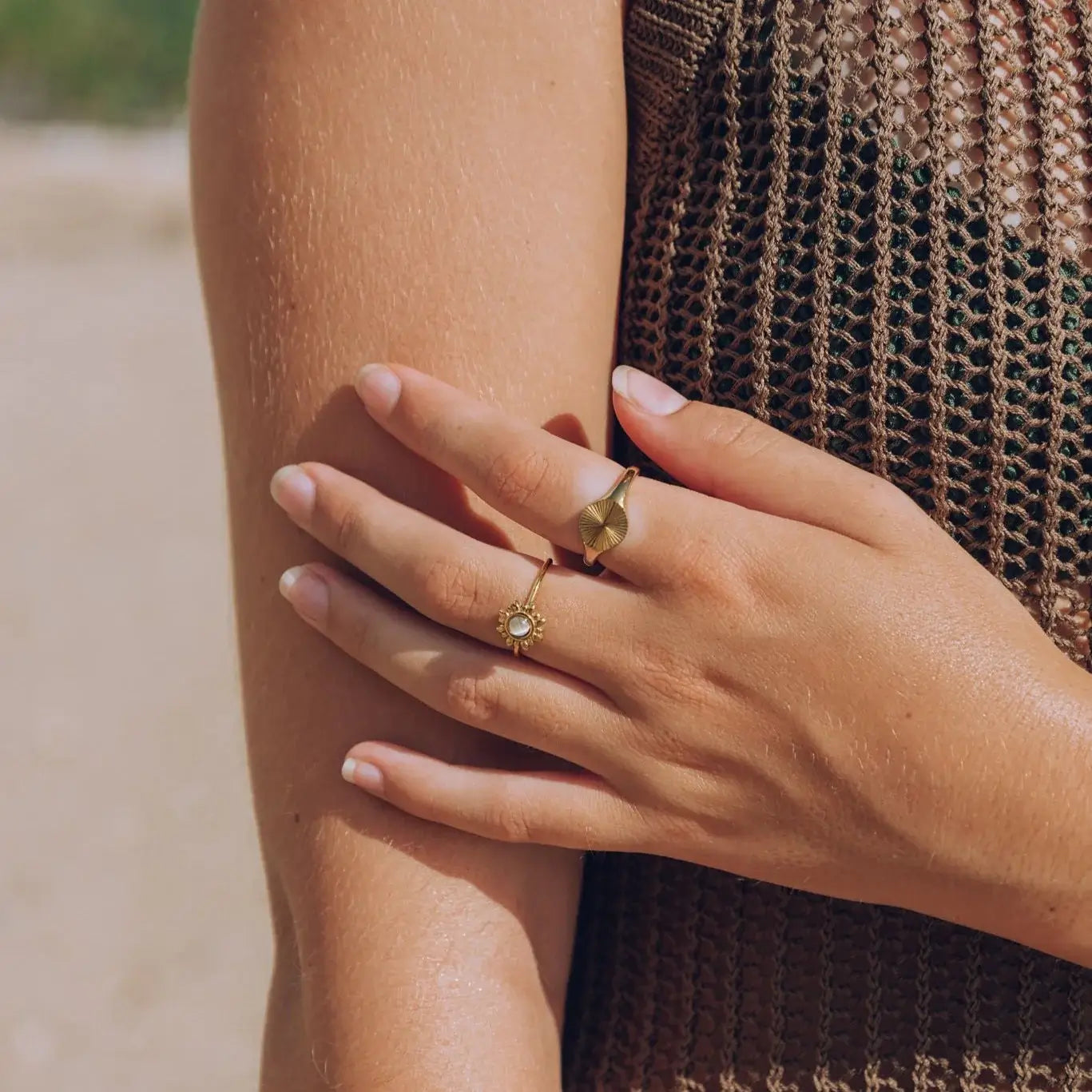 Sun Radiant Minimalist Ring (Gold Plated) | Luvesina
