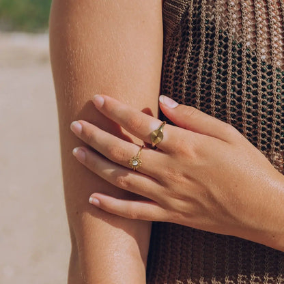 Sun Radiant Minimalist Ring (Gold Plated) | Luvesina