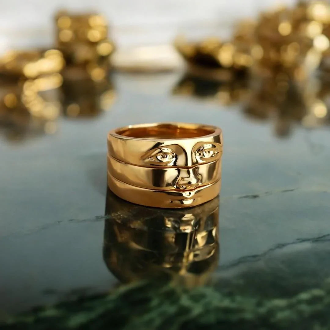 Set of Rings Visage (18K Gold Plated) | Luvesina