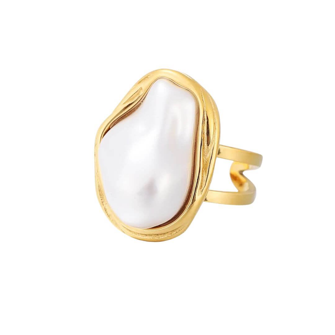 Pearl Aura Ring (Gold Plated) | Luvesina