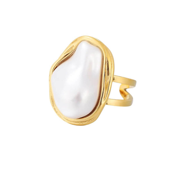 Pearl Aura Ring (Gold Plated) | Luvesina