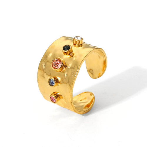 Queen Hammered Texture Ring (18K Gold Plated) | Luvesina