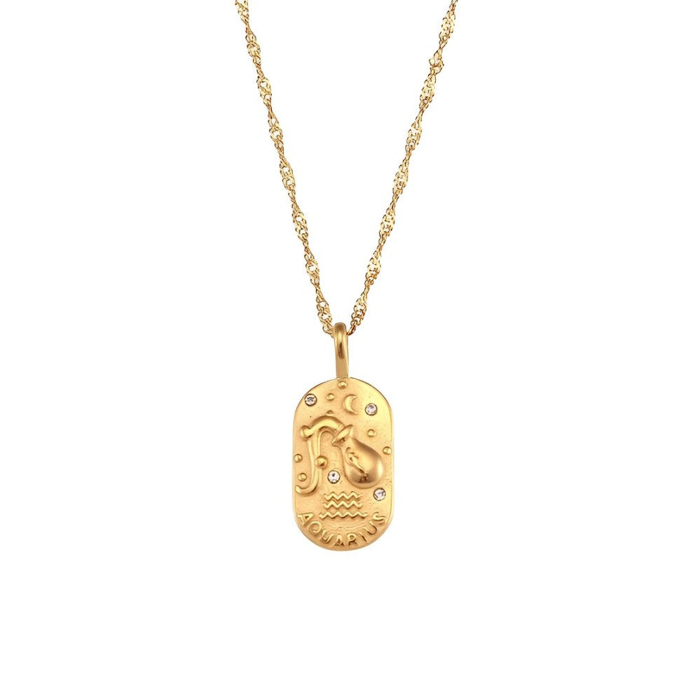 Zodíaco Chain Braided Necklace (18K Gold Plated) | Luvesina