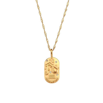 Zodíaco Chain Braided Necklace (18K Gold Plated) | Luvesina