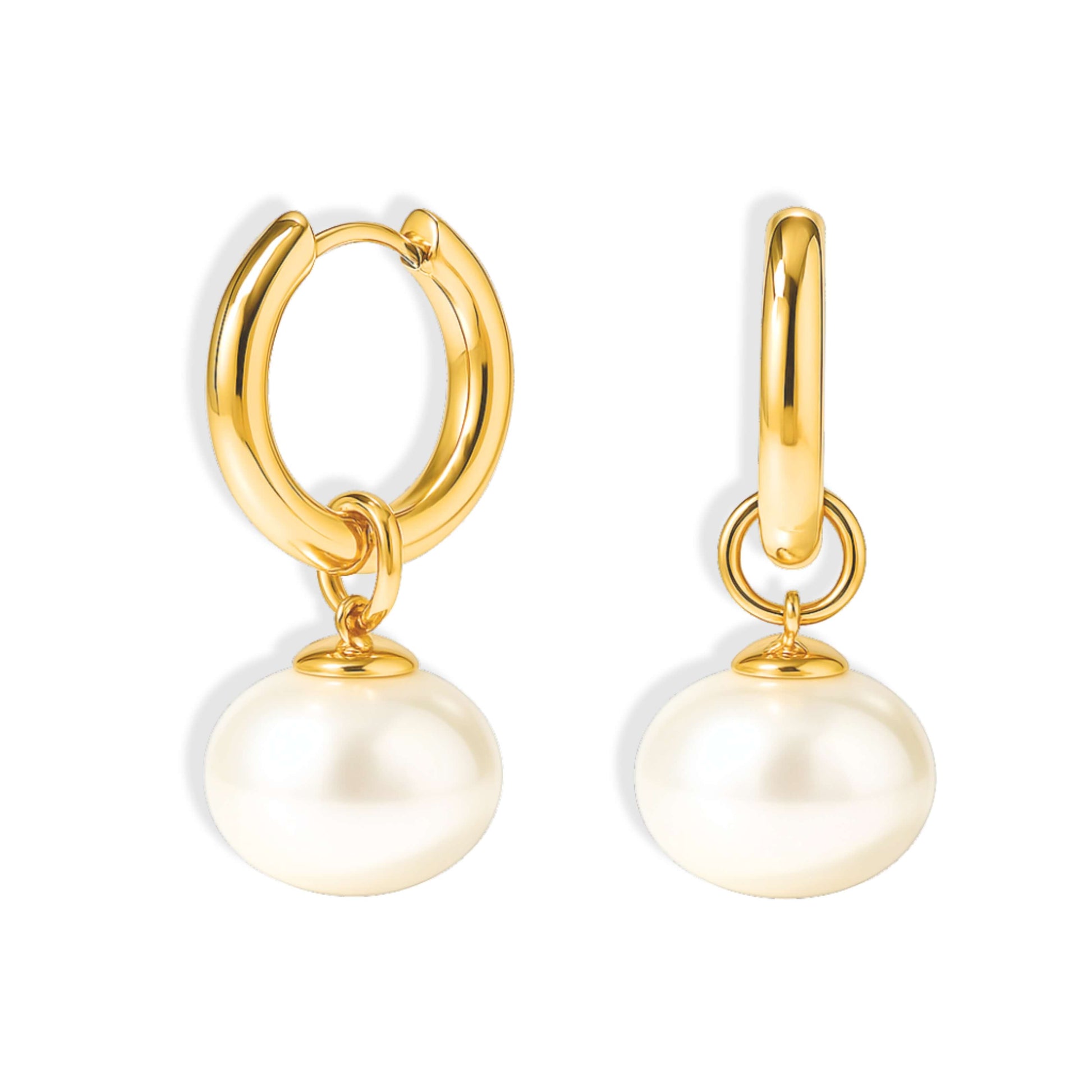 Emma Pearl Minimalist Earring (Chapados in Gold 18K) | Luvesina