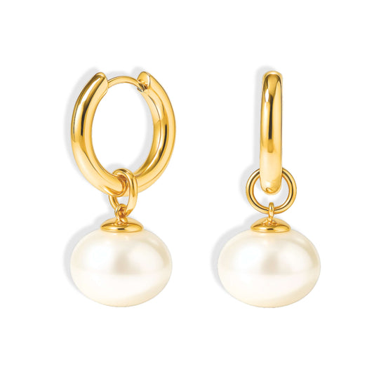 Emma Pearl Minimalist Earring (Chapados in Gold 18K) | Luvesina