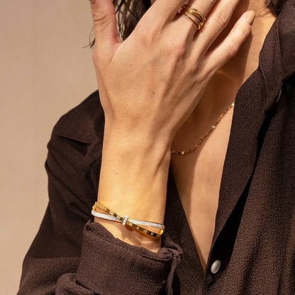 Brazalete Romano Zirconia (18K Gold Plated) | Luvesina