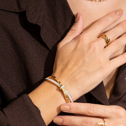 Brazalete Romano Zirconia (18K Gold Plated) | Luvesina