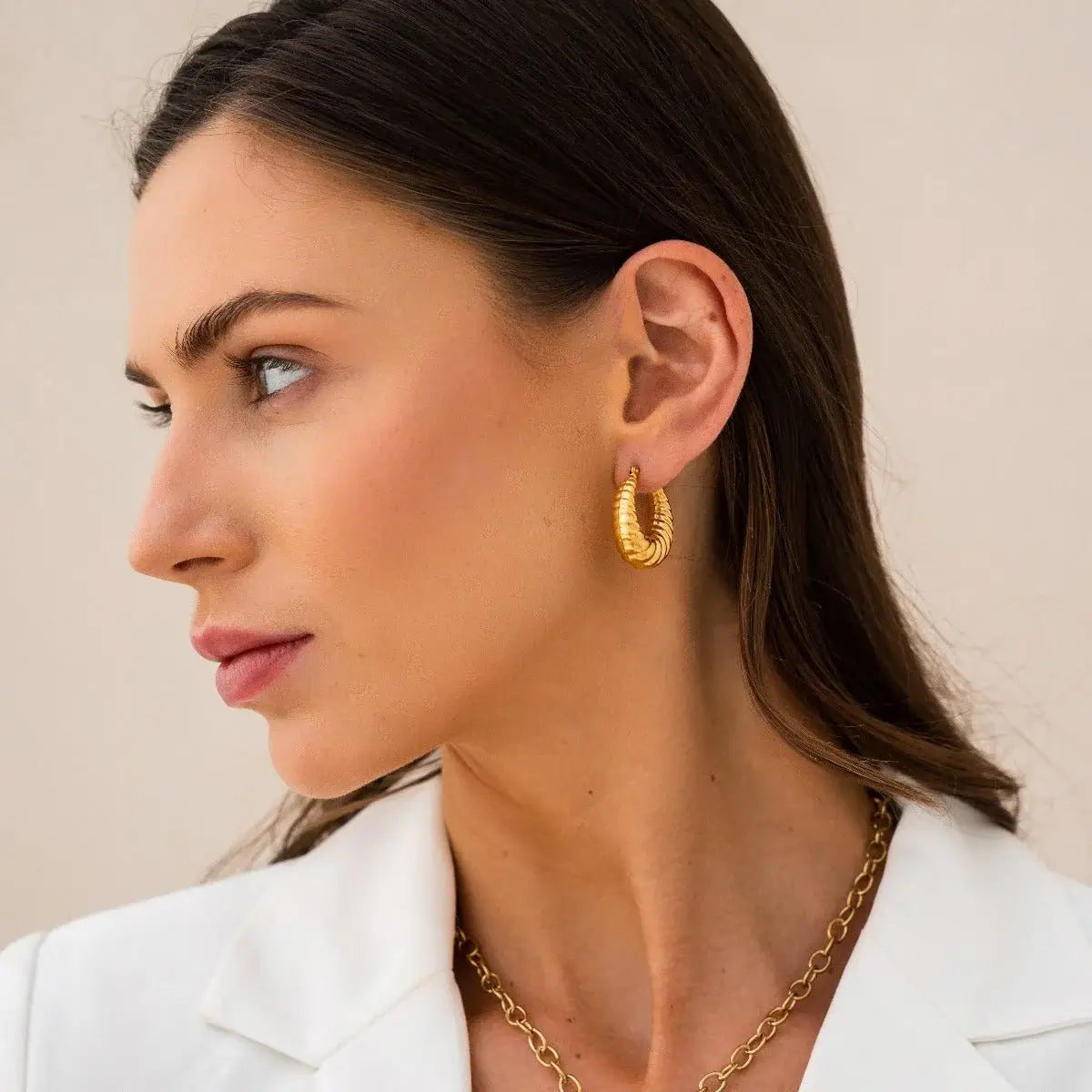 Aro Croissant Earring (Gold Plated) | Luvesina