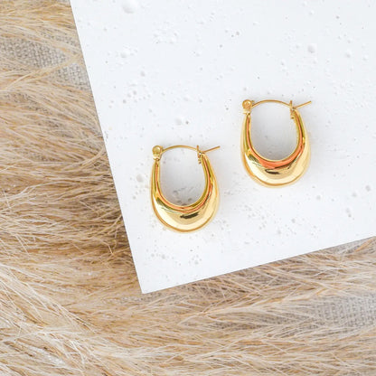 Hoop Canoa Earrings (Gold Plated) | Luvesina