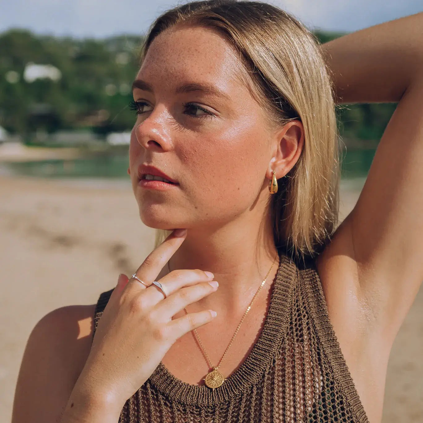 Hoop Canoa Earrings (Gold Plated) | Luvesina