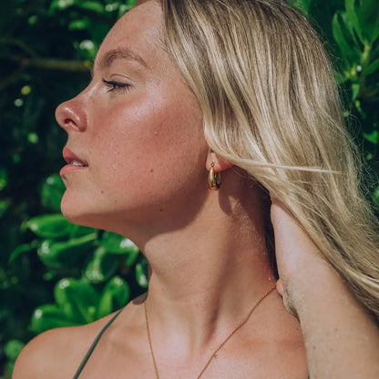 Hoop Canoa Earrings (Gold Plated) | Luvesina