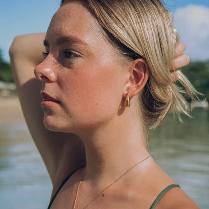 Hoop Canoa Earrings (Gold Plated) | Luvesina