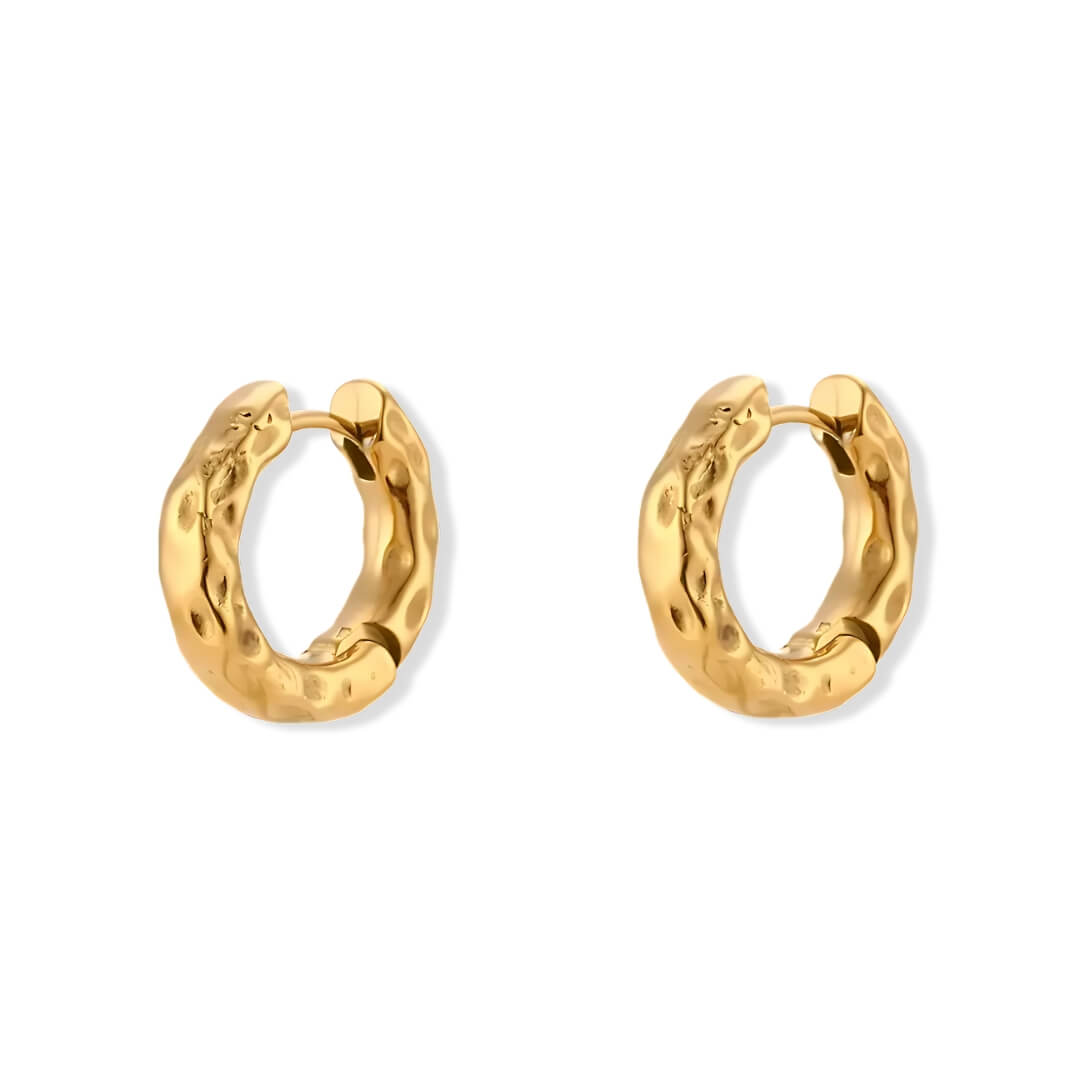 Aro Orgánico Texturizado Earring (Gold Plated) | Luvesina