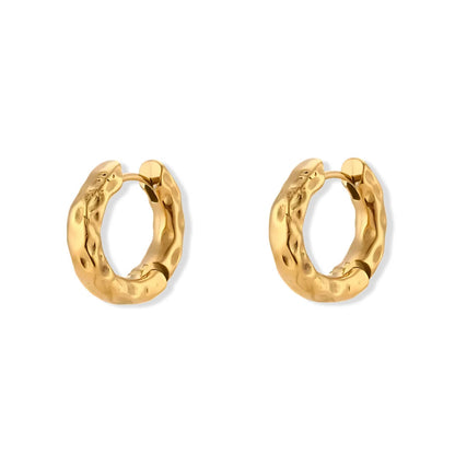 Aro Orgánico Texturizado Earring (Gold Plated) | Luvesina