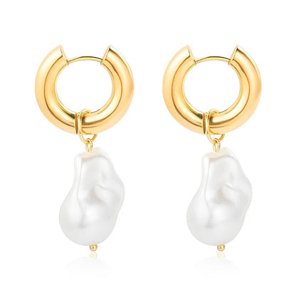 Aro Paola Pearl Earring (18K Gold Plated) | Luvesina