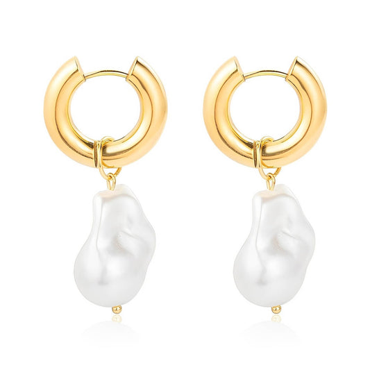 Aro Paola Pearl Earring (18K Gold Plated) | Luvesina
