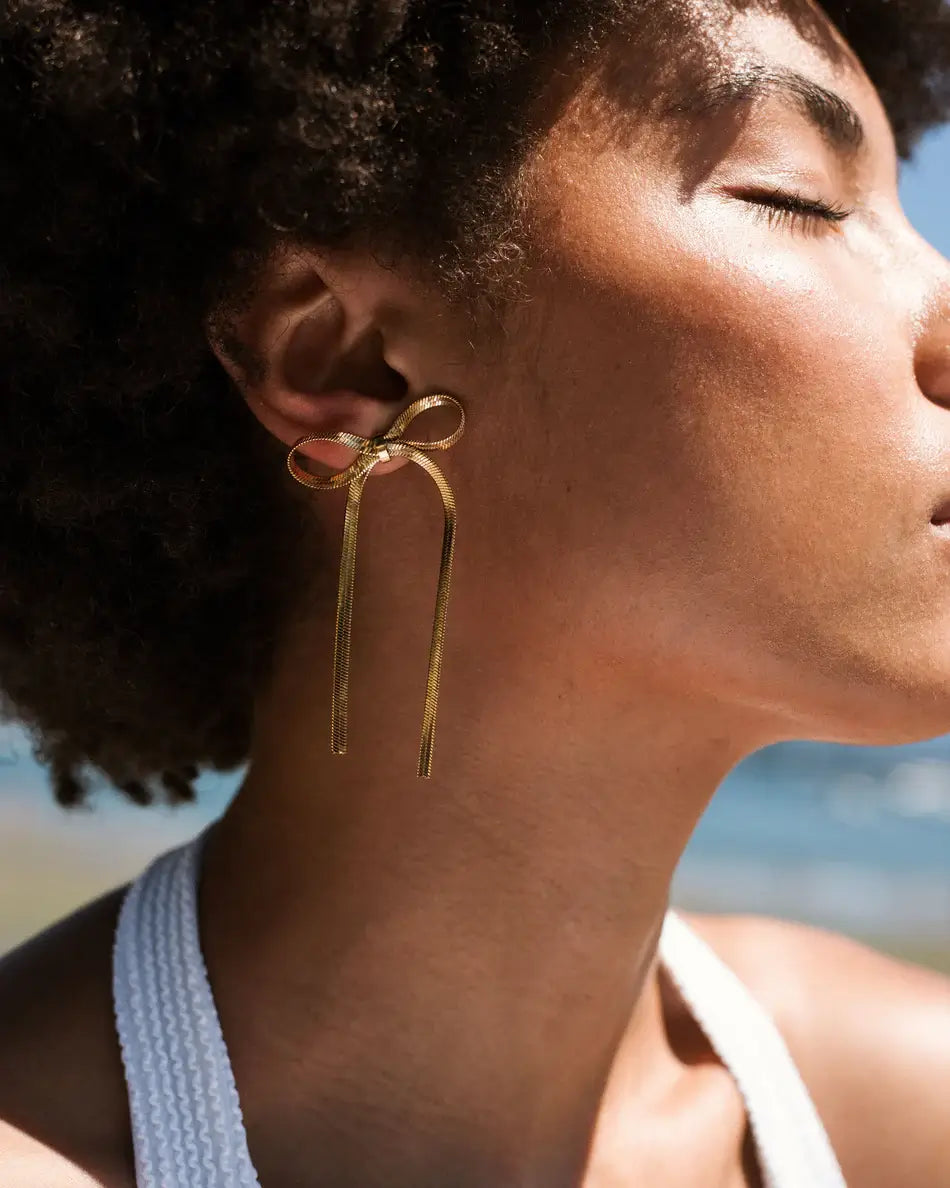 Bow Céline Earring (Gold Plated) | Luvesina