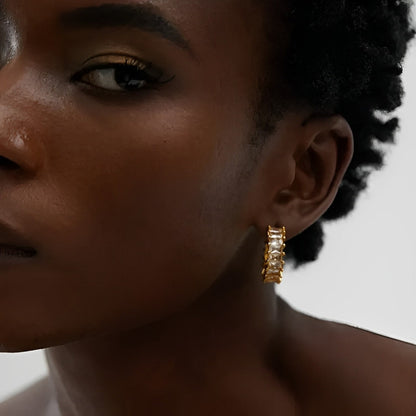 Aro Serena Zirconia Earring (18K Gold Plated) | Luvesina