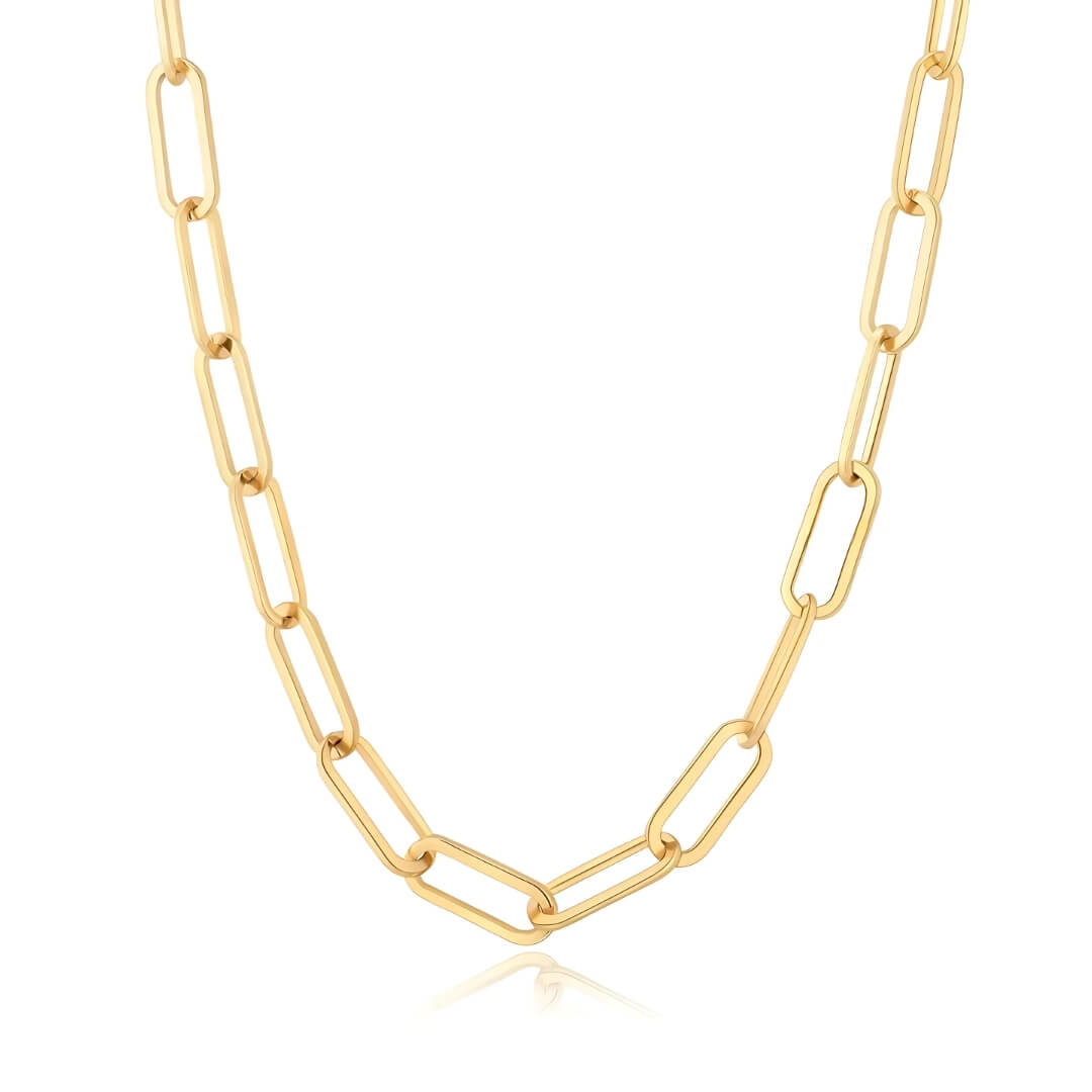 Chain of Links Long Necklace (Gold Plated) | Luvesina