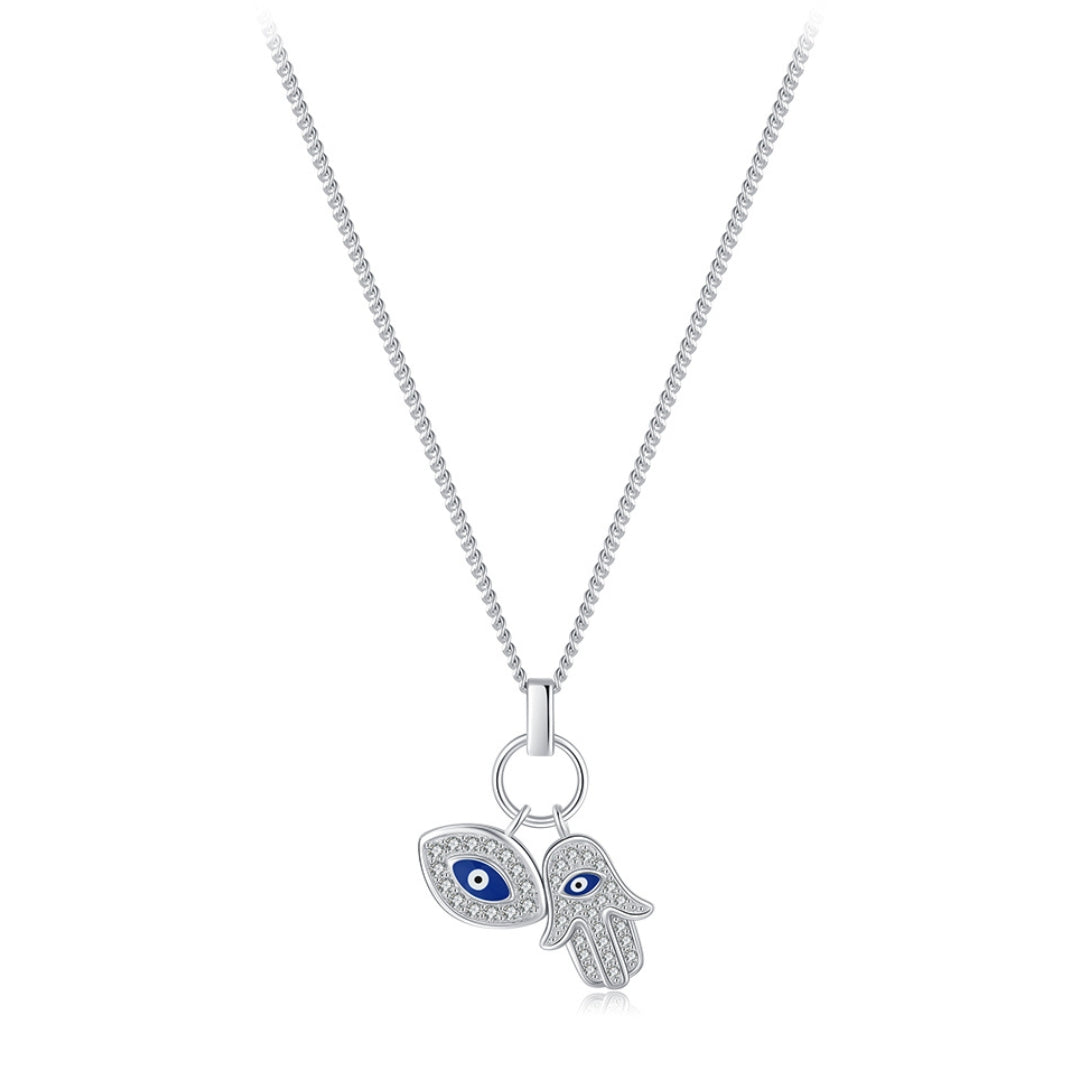 Turkish Eye Zirconia Necklace (Sterling Silver 925) | Luvesina