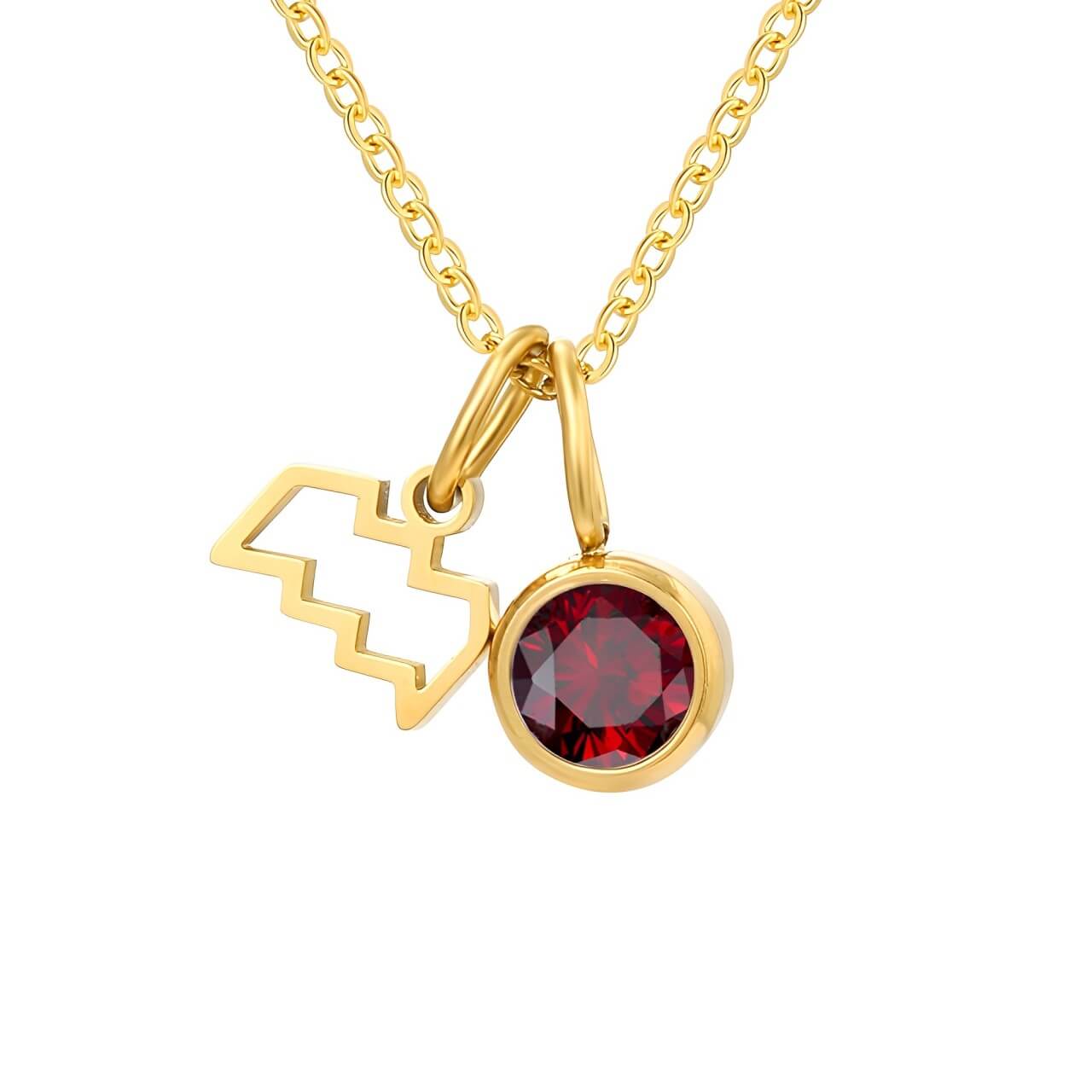 Signos with Stones of Nacimiento Necklace (18K Gold Plated) | Luvesina