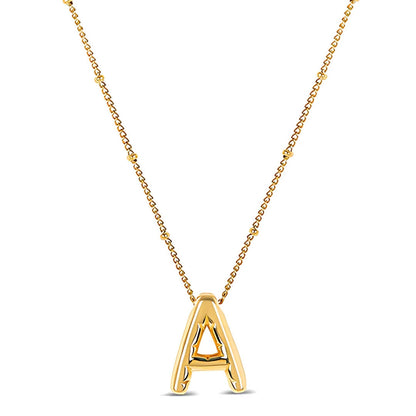 Letra Inicial Bubble Necklace (Gold Plated) | Luvesina