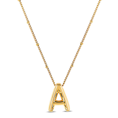 Letra Inicial Bubble Necklace (Gold Plated) | Luvesina