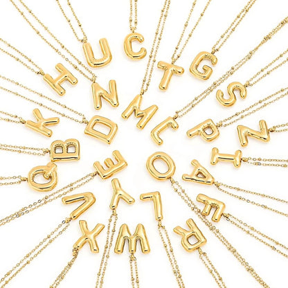 Letra Inicial Bubble Necklace (Gold Plated) | Luvesina