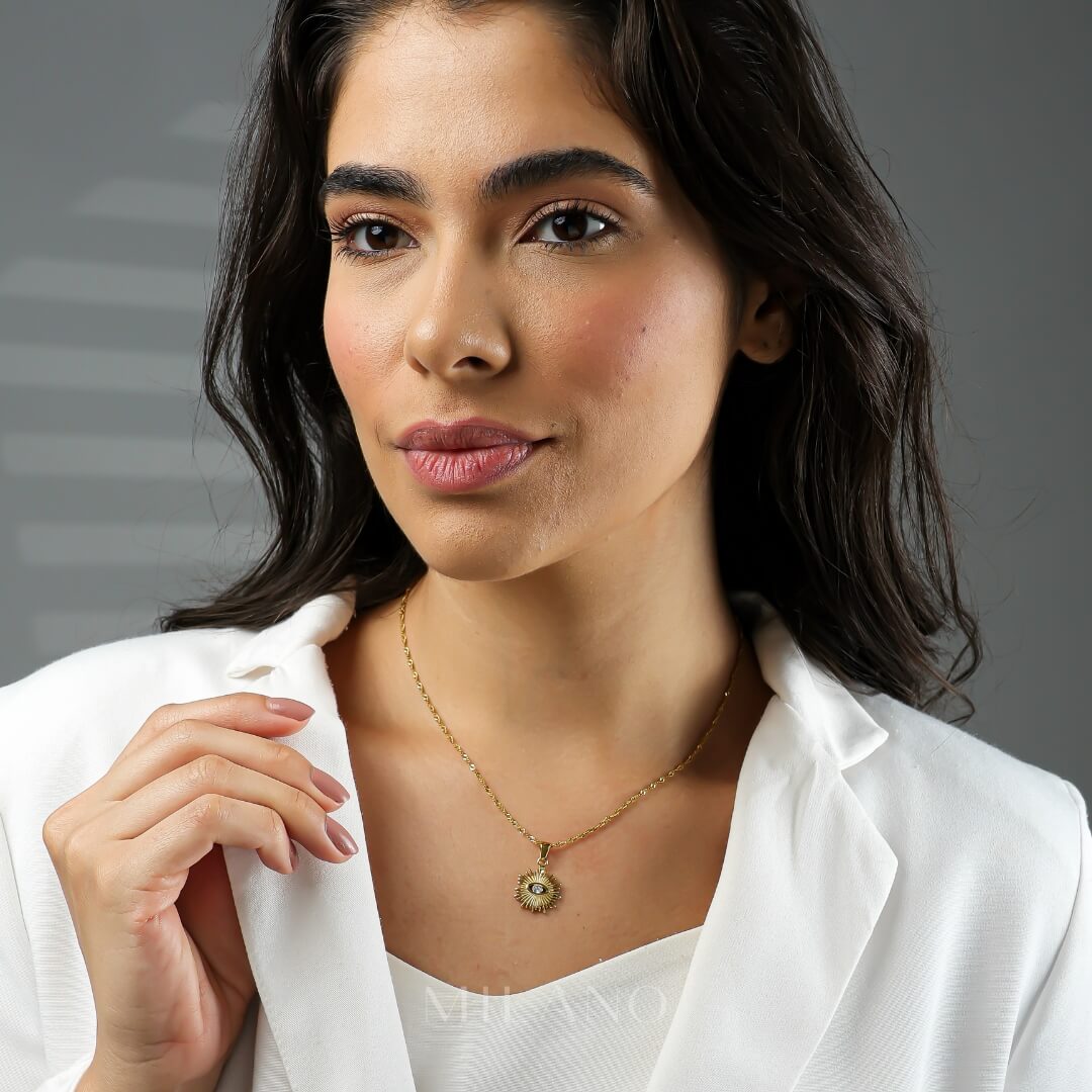 Occhio Zirconia Necklace (18K Gold Plated) | Luvesina