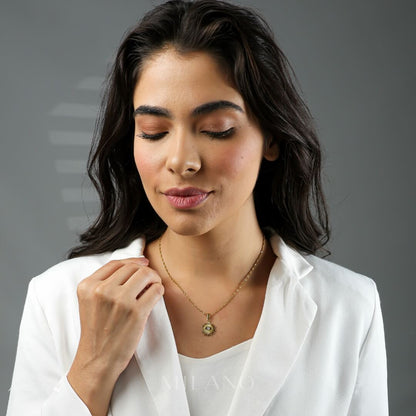Occhio Zirconia Necklace (18K Gold Plated) | Luvesina