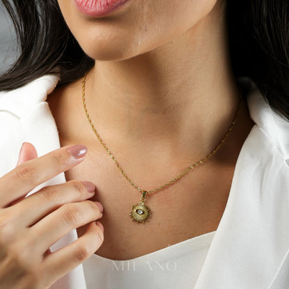 Occhio Zirconia Necklace (18K Gold Plated) | Luvesina