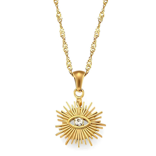 Occhio Zirconia Necklace (18K Gold Plated) | Luvesina