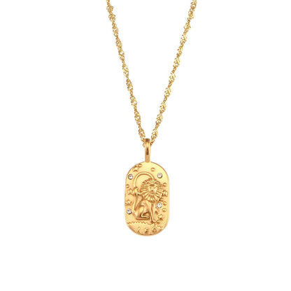 Zodíaco Chain Braided Necklace (18K Gold Plated) | Luvesina