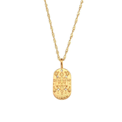 Zodíaco Chain Braided Necklace (18K Gold Plated) | Luvesina