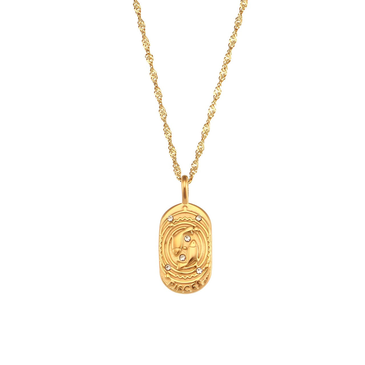 Zodíaco Chain Braided Necklace (18K Gold Plated) | Luvesina