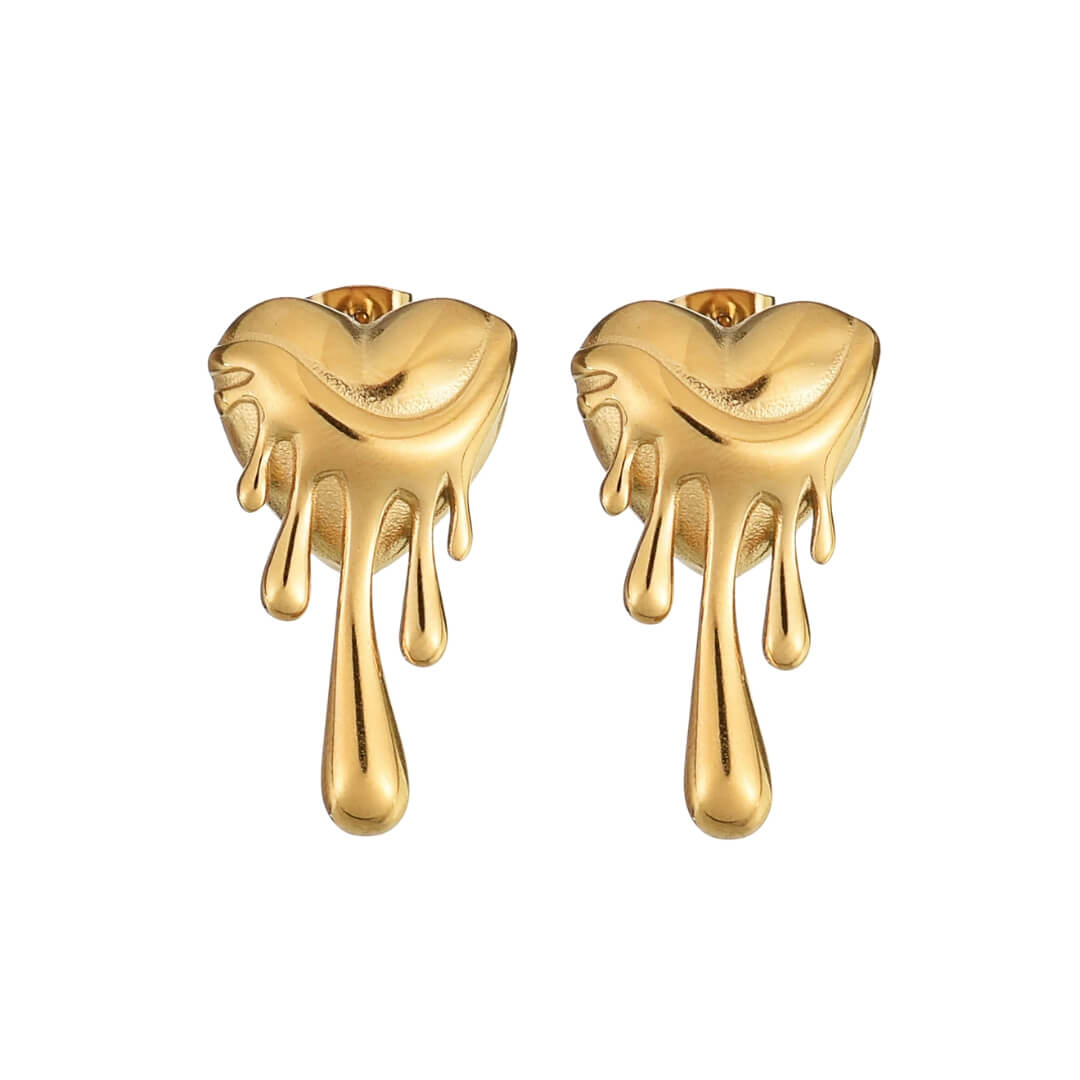 Heart Derretido Earrings (Gold Plated) | Luvesina