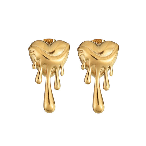 Heart Derretido Earrings (Gold Plated) | Luvesina