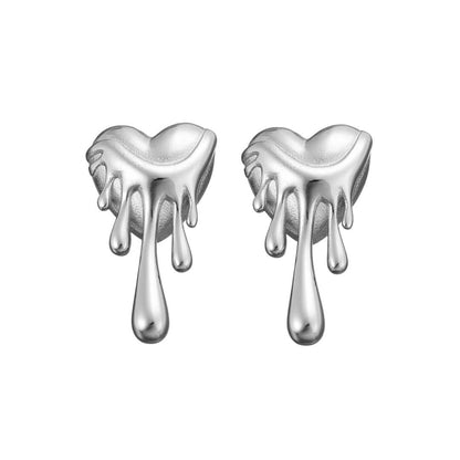 Heart Derretido Earrings (Gold Plated) | Luvesina