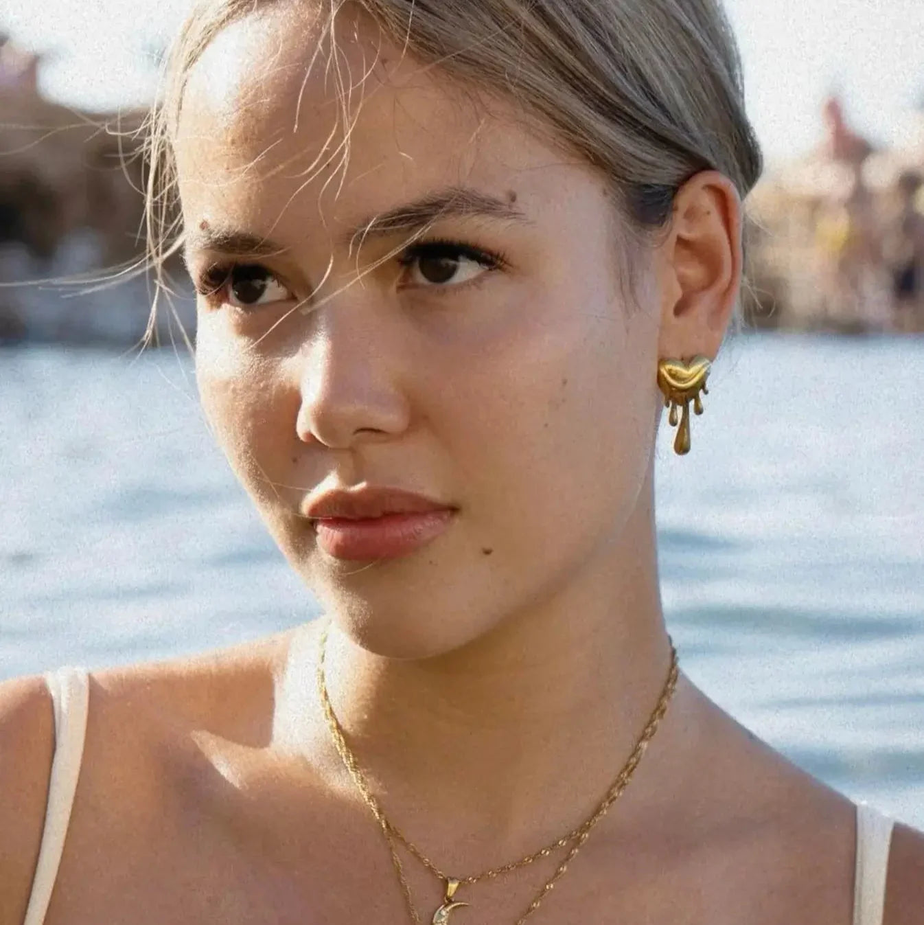 Heart Derretido Earrings (Gold Plated) | Luvesina