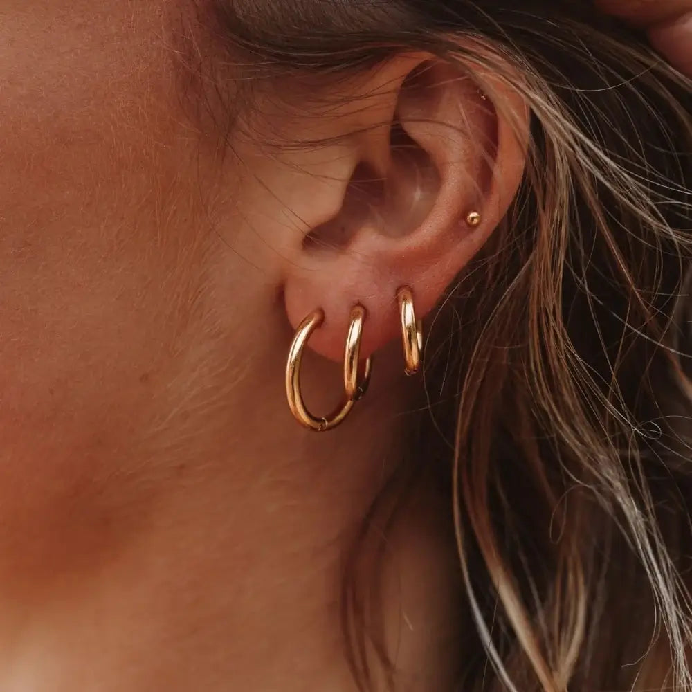 Aro Trío Earrings (Chapados in Gold 18K) | Luvesina