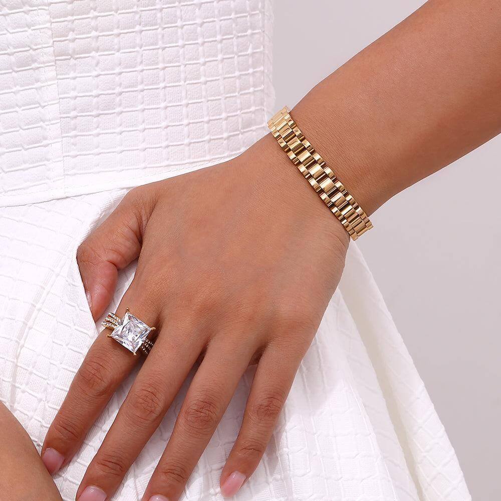 Links Bold Bracelet (Gold Plated) | Luvesina