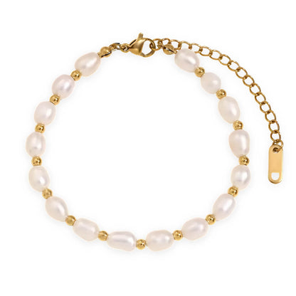 Classic of Natural Pearls Bracelet (Chapada in Gold) | Luvesina