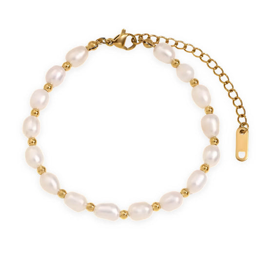 Classic of Natural Pearls Bracelet (Chapada in Gold) | Luvesina
