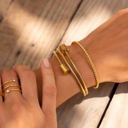 Triple Espiral Bracelet (Gold Plated) | Luvesina