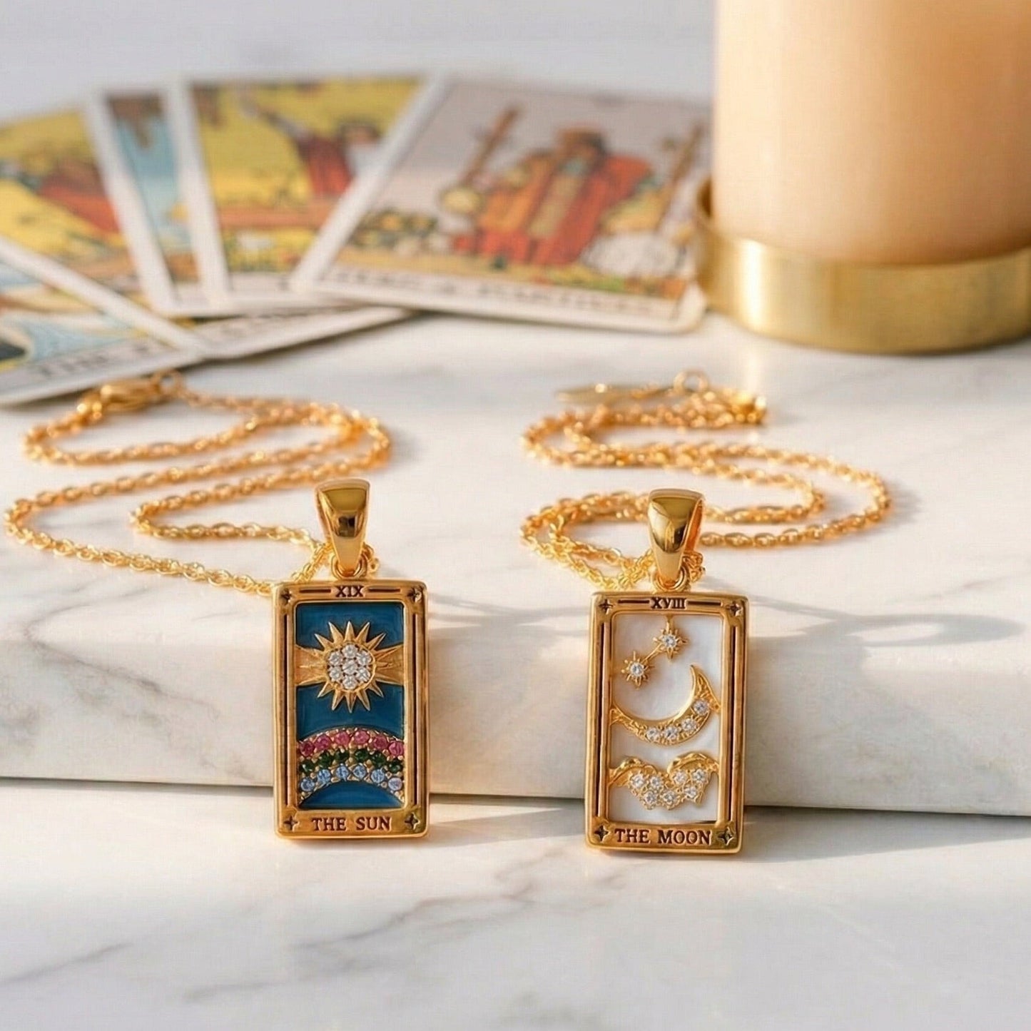 Collection Tarot - Necklaces with Pendants of the Cartas (18K Gold Plated) | Luvesina